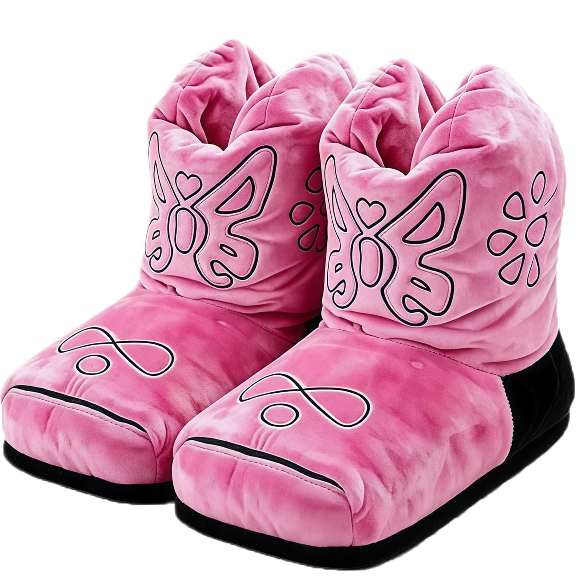 Saddle Cozy Slipper Boots for Women Men – Western Cowgirl Cowboy House Slippers, Plush Warm Fuzzy Booties, Cute Indoor Outdoor Home Shoes
