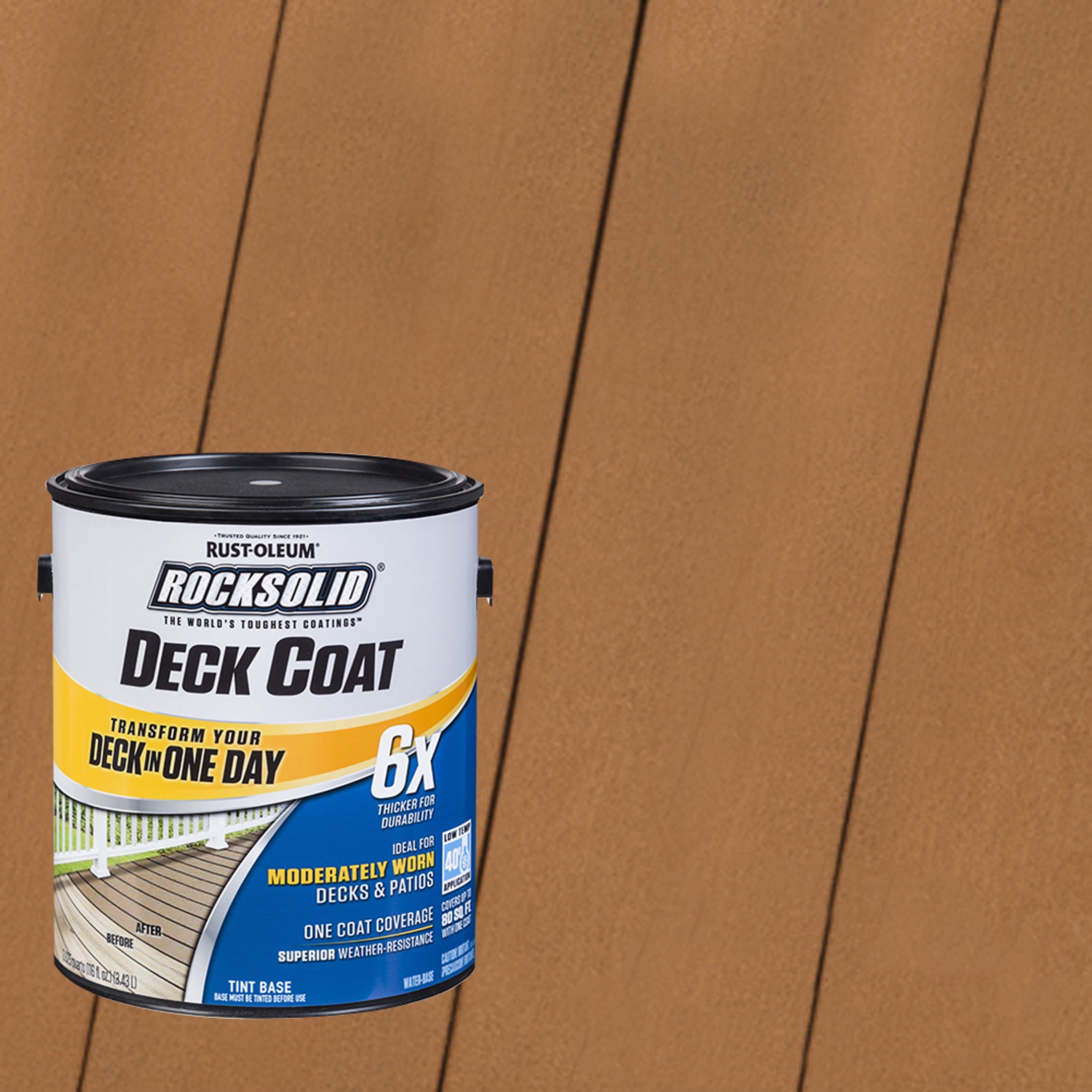 Saddle, Rust-Oleum RockSolid 6X Exterior Wood Deck Coat-319658T, Gallon