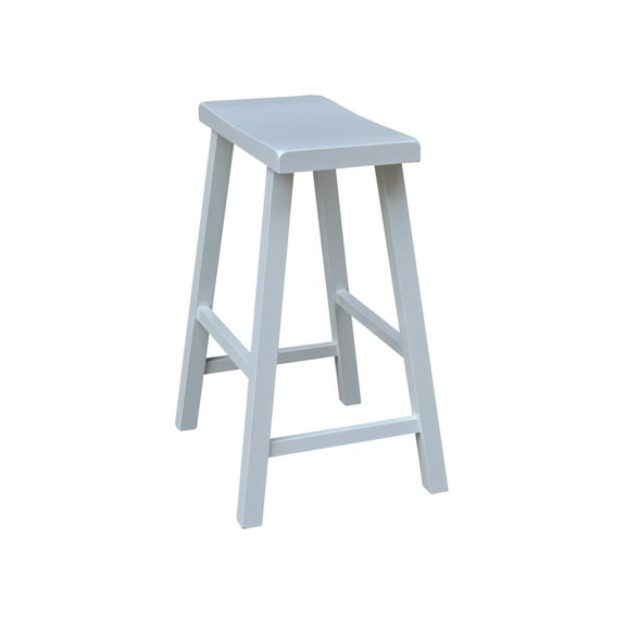 International Concepts Saddle Seat Counter Height Wood Stool in White