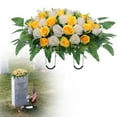 thumbnail image 1 of Saddle-Shaped Artificial Cemetery Flowers, Non-Fading Outdoor Memorial Decor Weatherproof Galvanized Frame For Tombstone Arrangements, 1 of 9