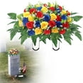 thumbnail image 1 of Saddle-Shaped Artificial Cemetery Flowers, Non-Fading Outdoor Memorial Decor Weatherproof Galvanized Frame For Tombstone Arrangements, 1 of 9
