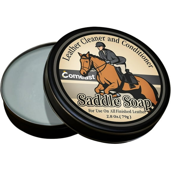 Saddle Soap for Leather Cleaning-2.8 oz-Leather Cleaner and Conditioner, Protector, and Restorer Leather Craft, Leather Soap for Car Seat, Couch, Shoe, Purse, Boot, Bag, Saddle
