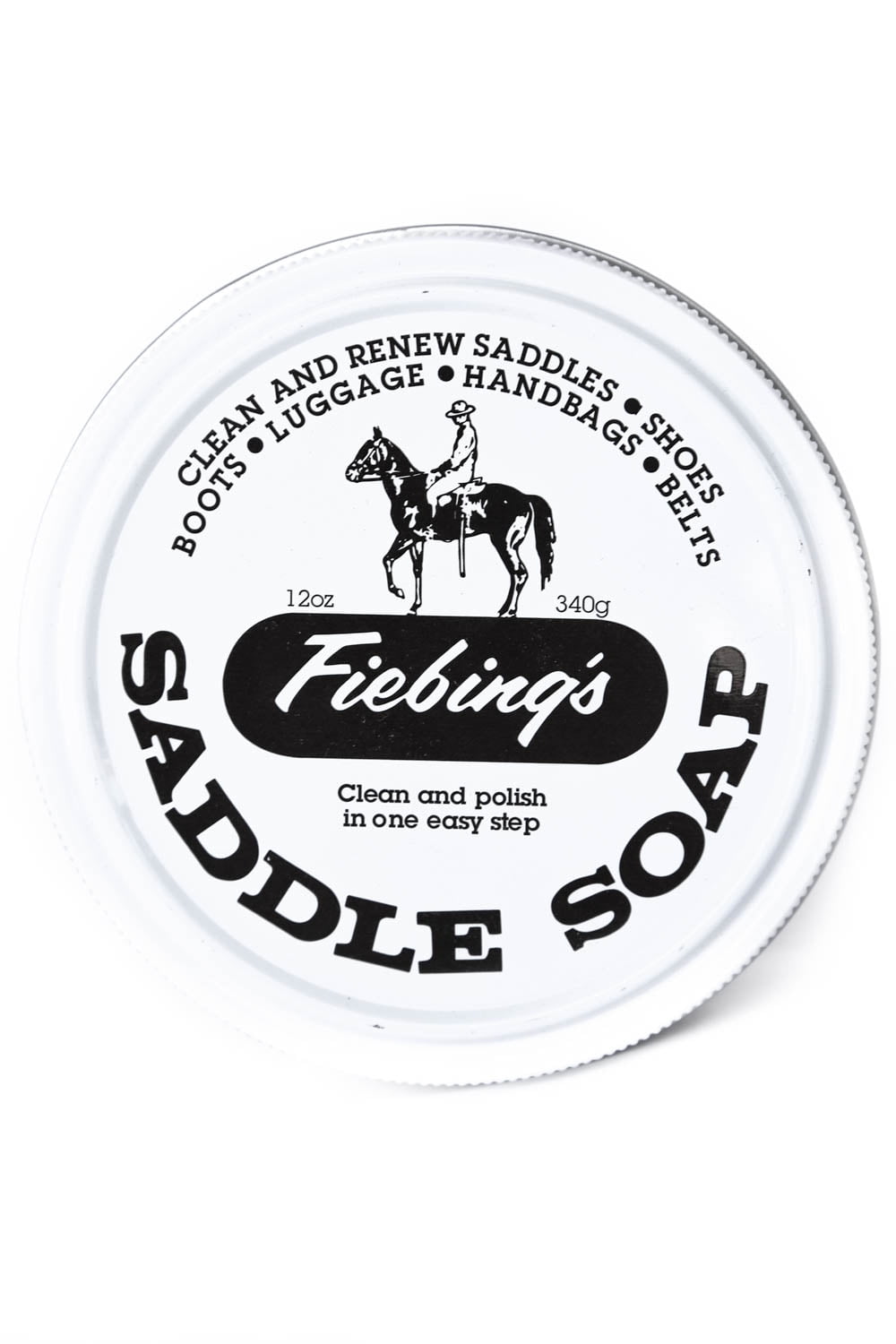 Saddle Soap Tin 3.5oz Fiebings White 