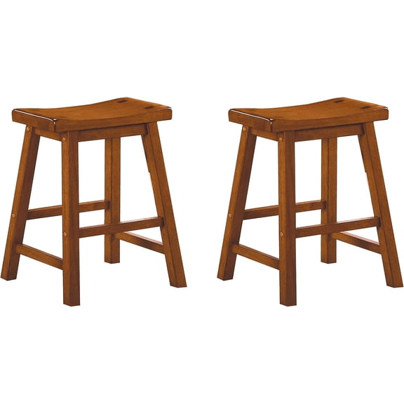 Saddle Solid Wood Table Height Stool Set of - Saddle Kitchen Stool Dining Height Stools for Dining Armless Chair Seating Casual - Distressed Cherry