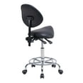 thumbnail image 1 of Saddle Stool Chair with Backrest Swivel Hydraulic Ergonomic Tilt Seat Chair with Wheels Footrest for Medical Hospital Clinic Dental-Black, 1 of 9