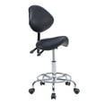 thumbnail image 1 of Saddle Stool Chair with Backrest Swivel Hydraulic Ergonomic Tilt Seat Chair with Wheels Footrest for Medical Hospital Clinic Dental-Black, 1 of 15