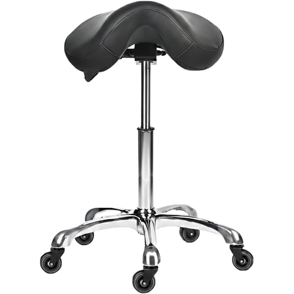 Saddle Stool Rolling Chair with Thicker Seat Swivel Ergonomic Height Adjustable Wheels for Beauty  Salon Dental Medical Clinic Kitchen Home Office Shop