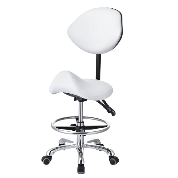 Saddle Stool, Swivel Saddle Stools with Wheels, Adjustable Rolling Stool, Faux Leather Rolling Saddle Stool for Salon, Massage, Clinic, Lab, Office
