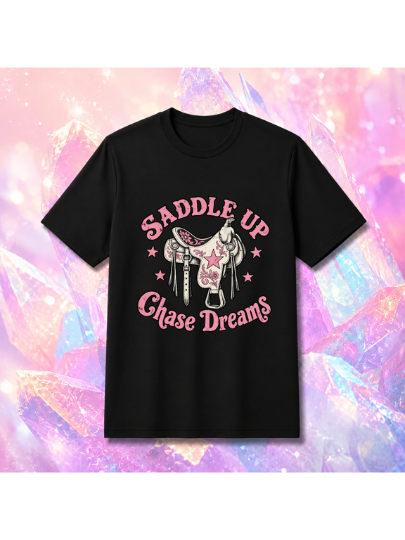 Saddle Up Country Cowgirl Graphic Unisex T-Shirt, Up to 5XL