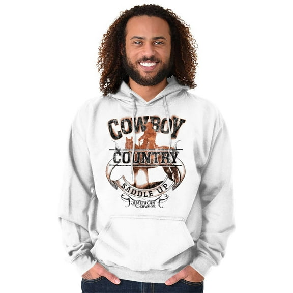 Saddle Up Country Western Cowboy Hoodie Hooded Sweatshirt Men Brisco Brands S