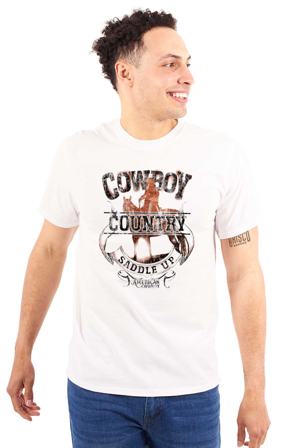 Saddle Up Country Western Cowboy Men's Graphic T Shirt Tees Brisco Brands S - image 1 of 5