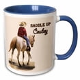 thumbnail image 1 of 3drose, Saddle Up Cowboy Western Theme Painting, 15oz Two-tone Blue Mug, 1 of 6