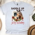 thumbnail image 1 of Saddle Up Jolly Holiday Shirt | Horse Christmas Graphic Tee, Ash, Size M, 1 of 6