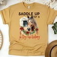 thumbnail image 1 of Saddle Up Jolly Holiday Shirt | Horse Christmas Graphic Tee, Gold, Size 2XL, 1 of 6