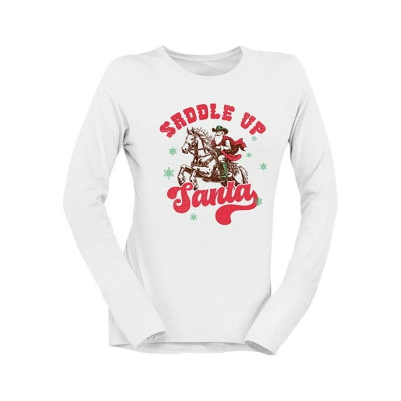 Saddle Up Santa - Cowboy Xmas Women's Long Sleeve