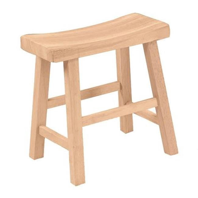 Classic Saddle-Style Backless Solid Parawood Stool, 18"