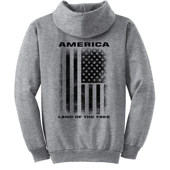 Saddleback Supply Land of The Free Logo Hooded Sweatshirt-3XL-AthHeather
