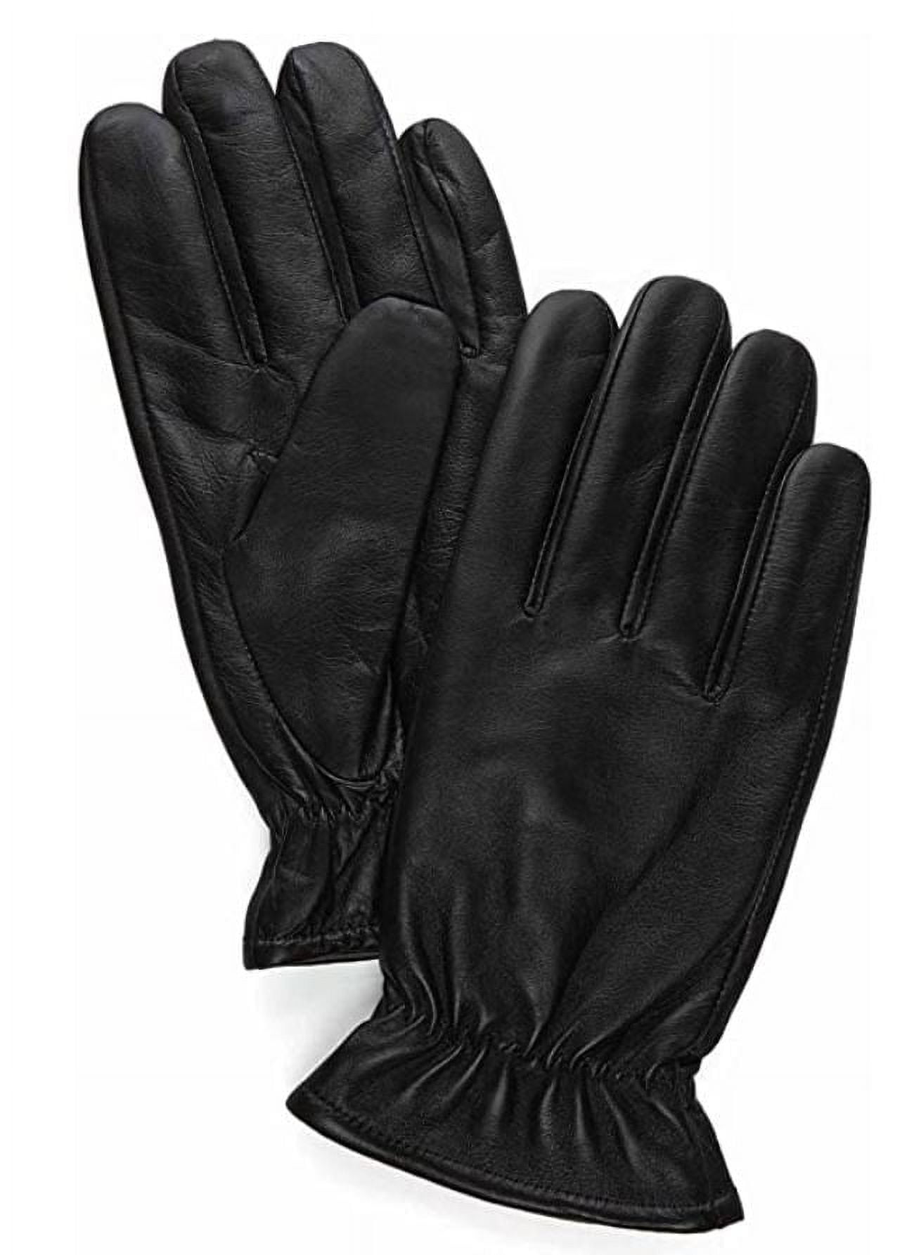 Saddlebred Men's Genuine Leather Gloves, 3 Point Dress Gloves Black