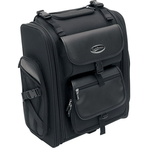 Saddlemen S2200E Expandable Sissy Bar Bag, 2200 Cu In, Black, UV & Weather-Resistant, Universal Fit, Backpack & Shoulder Strap (3515-0080)