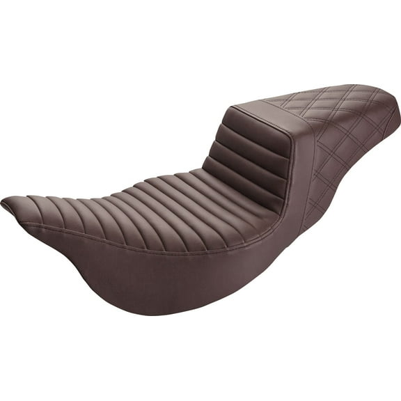 Saddlemen Brown Front Tuck-n-Roll Extended Reach Step-Up Seat (808-07B-176BREX)