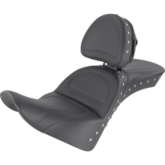 Saddlemen Explorer Special Chrome Studded Seat w/Driver Backrest (818-33-040)