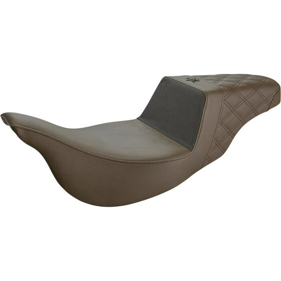 Saddlemen Extended Reach Brown Step-Up Gripper Motorcycle Seat (UN08-07-173BREX)