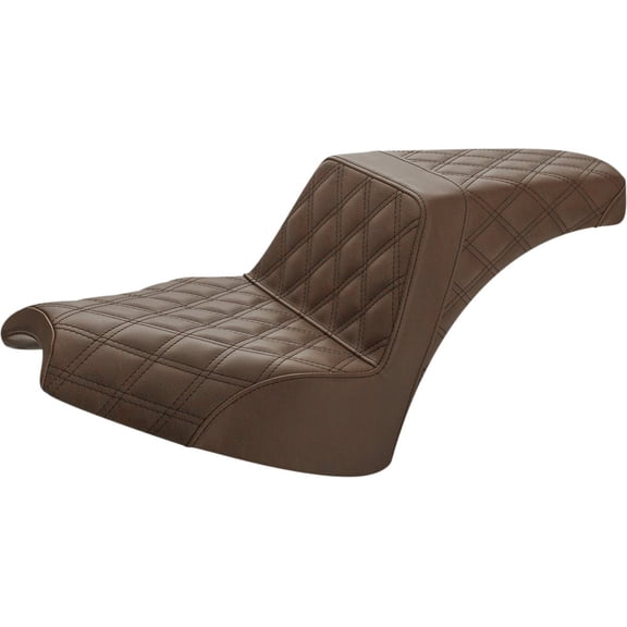 Saddlemen Step-Up Full Lattice Stitch Brown Motorcycle Seat (I21-04-175BR)