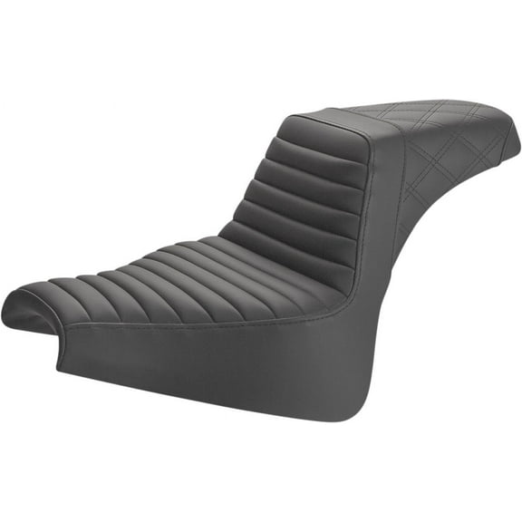 Saddlemen Tuck-N-Roll Front/LS Rear Black Step-Up Motorcycle Seat (818-28-176)