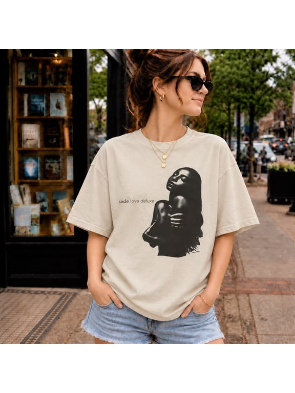 Sade Love Deluxe Graphic T-Shirt, Vintage 90s R&B Soul Music Retro Album Fan Shirt