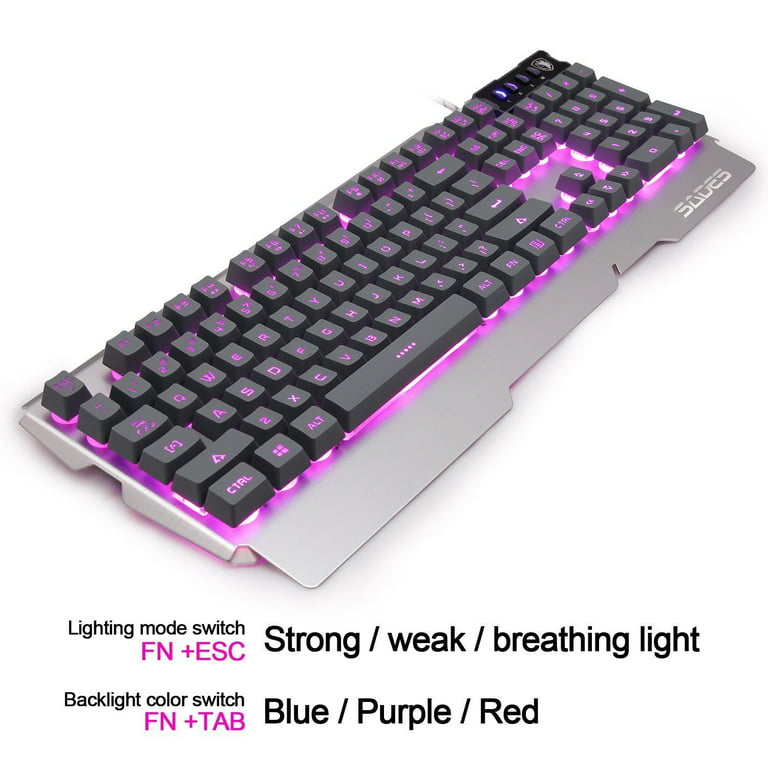 Almægtig løn rækkevidde Sades K9 Backlit Pro Gaming USB Keyboard Illuminated 3 colors LED Wired -  Walmart.com