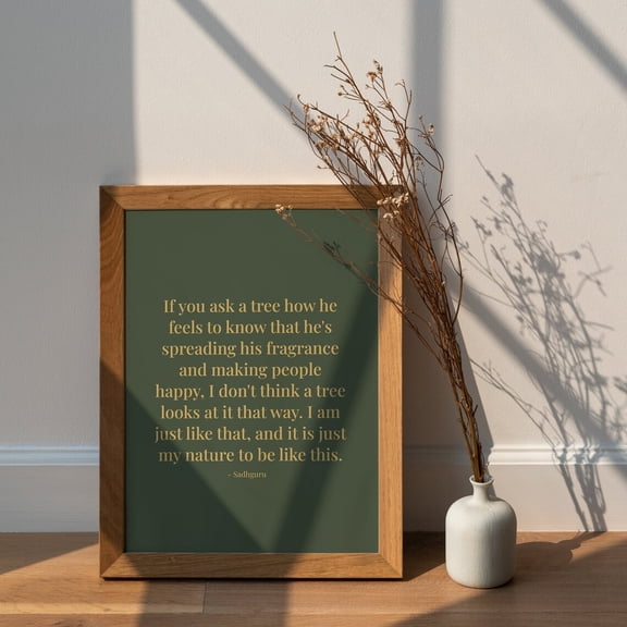 Sadhguru Tree Quote Wall Art Print, Unframed Paper Poster 8x10in