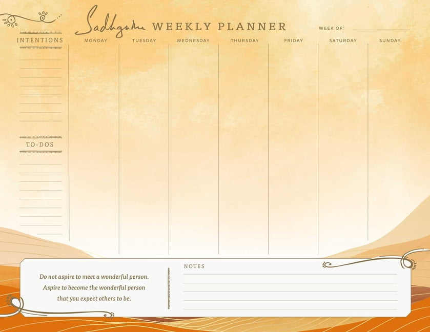 Sadhguru Weekly Planner Notepad, (Paperback)