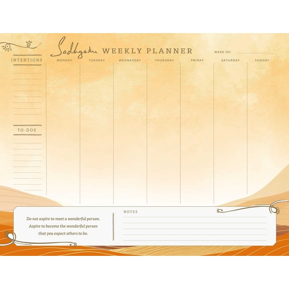 Sadhguru Weekly Planner Notepad, (Paperback)