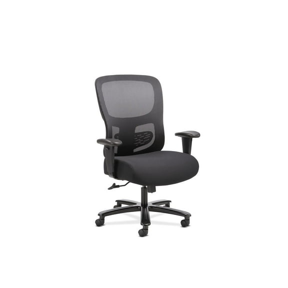 Sadie Big and Tall Task Chair with Height-Adjustable Arms and Lumbar in Black