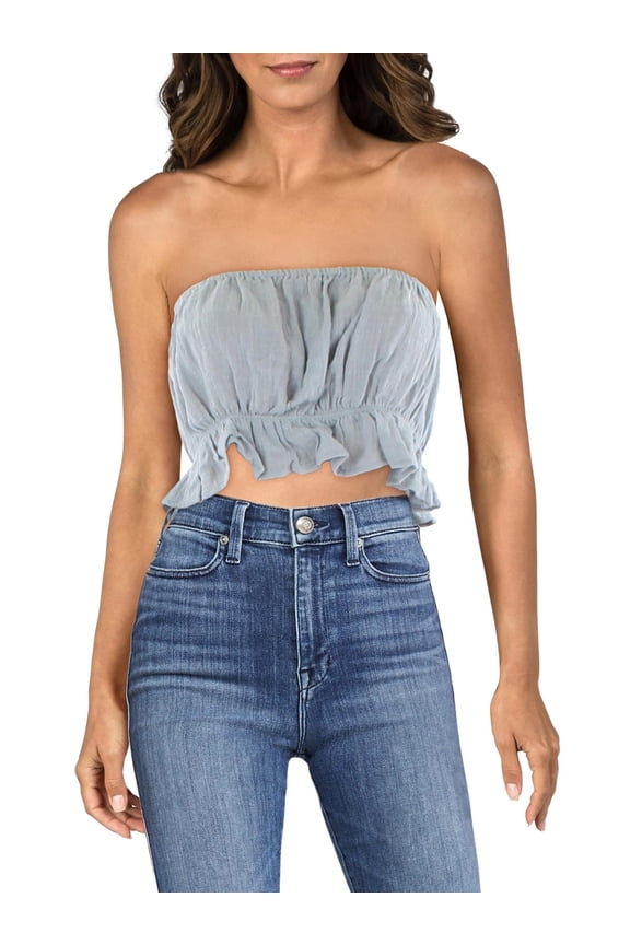 Womens Elastic Band Bandeau Cropped