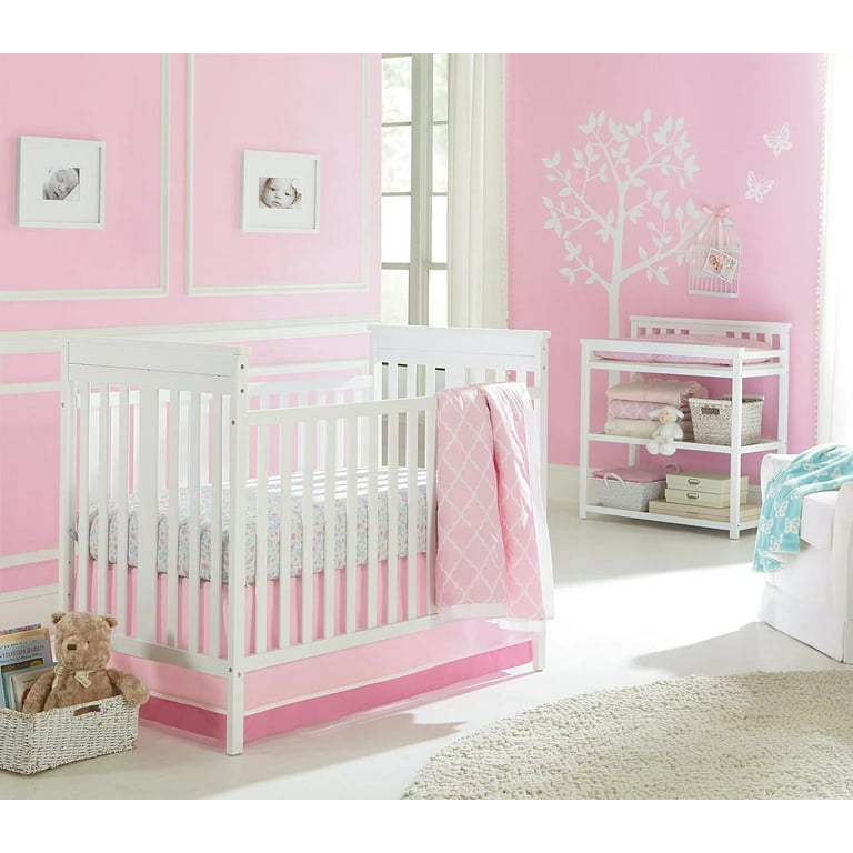 Chelsea Pink Geometric 3 Pieces Newborn Crib Bedding Set By Sadie Scout Walmart