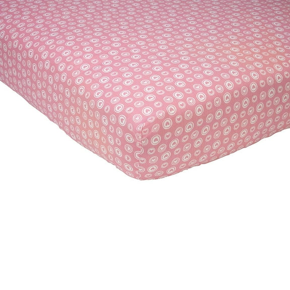 Sadie  Scout Chelsea Toddler or Crib Size Fitted Sheet Pink and White Hearts