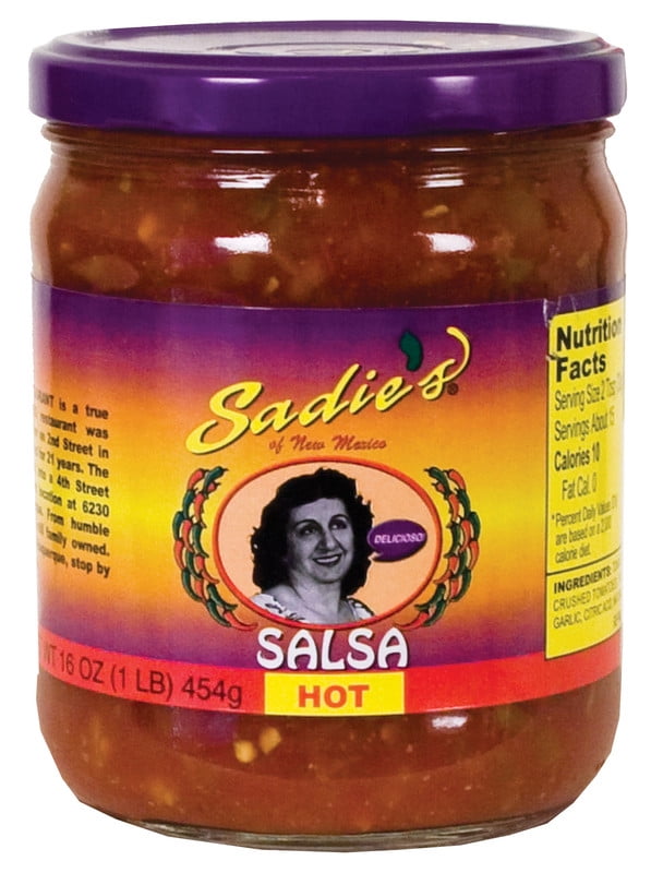 Sadie's Salsa Hot, 16oz, 1 Count, Kosher, Non-GMO, Gluten-Free, Chunky Salsa