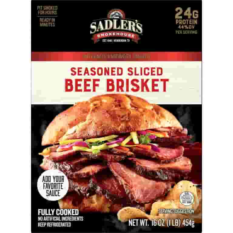 SADLER'S Smokehouse Seasoned Sliced Beef Brisket, 16oz Tray
