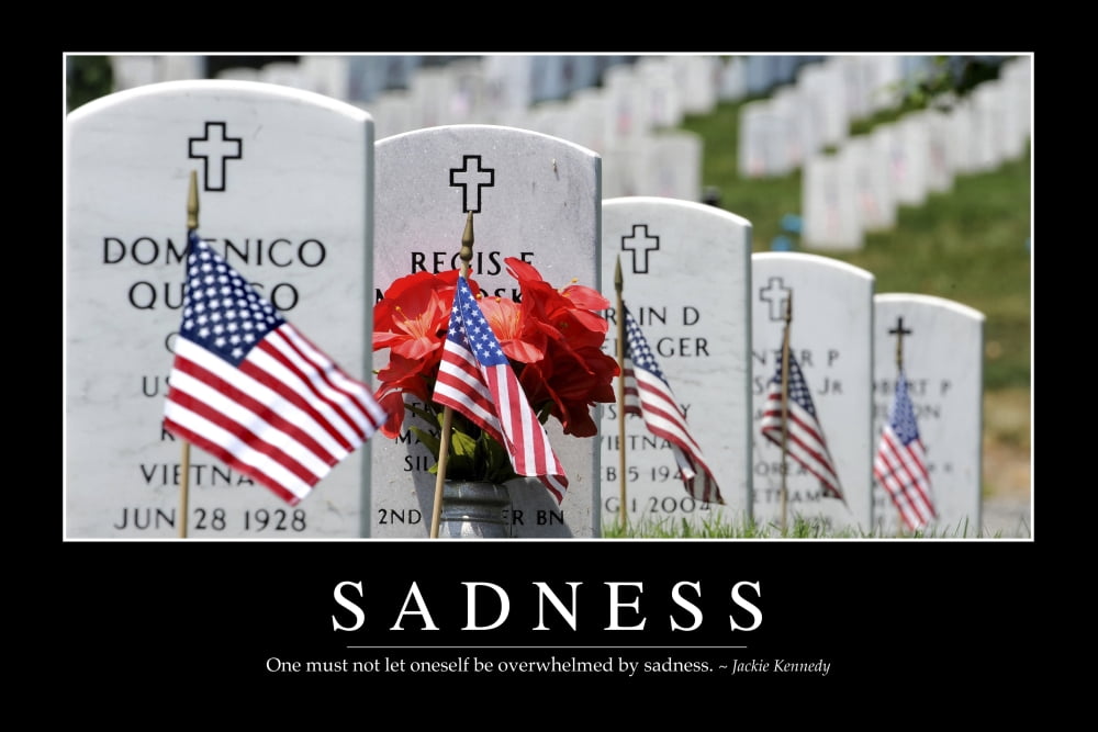 Sadness Inspirational Quote and Motivational Poster Canvas Art - Stocktrek Images (34 x 23)