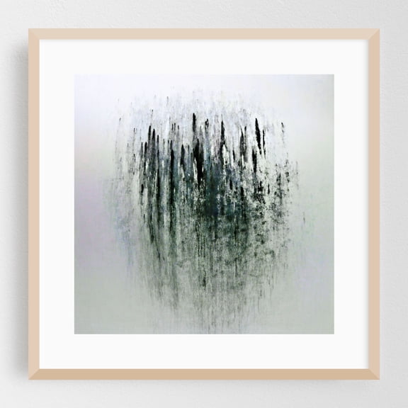 Sadness - Photography Abstract Black and White Minimalist Modern Art Moody Geometric Surrealism Oak Framed Wall Art Print 16 x 16 inches