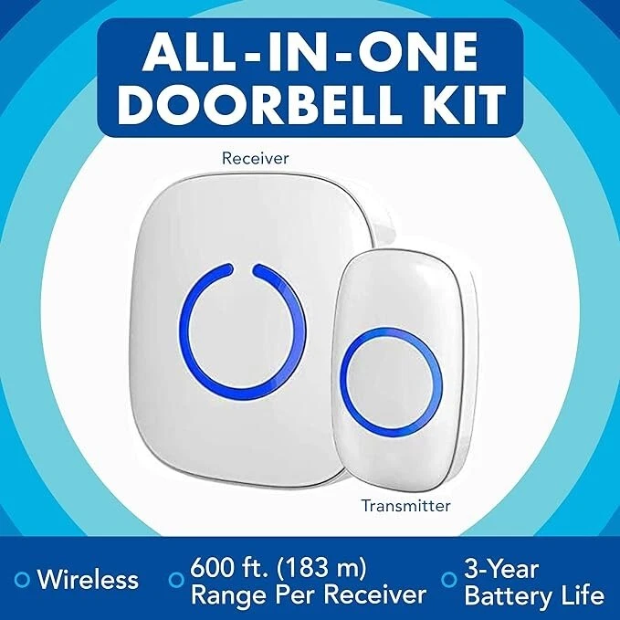 Sadotech Model C Wireless Doorbell For Home - Adjustable Volume With 52 Chimes