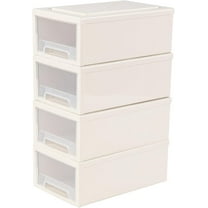 Sadstory 12 Quart Plastic Stackable Storage Drawer, Desktop Drawer Storage Unit, 4 Packs