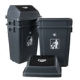 thumbnail image 1 of Saedy 4 Pack 40 Liter Swing Lid Trash Cans, Large Gray Plastic Waste Bins, 1 of 7