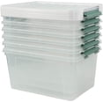 thumbnail image 1 of Saedy 6 Pcs Large Clear Storage Box, 35 Qt Plastic Bins with Lids for Versatile Storage, 1 of 7
