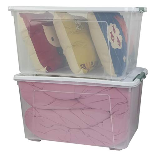 Saedy 85 Quart Plastic Storage Bins with Lids and Wheels, Large Plastic ...
