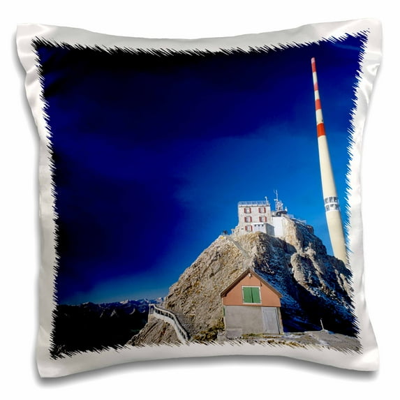 3dRose, Saentis peak radio tower, Appenzell, Switzerland - EU29 RNU0035 - Rolf Nussbaumer, 16x16 inch Pillow Case