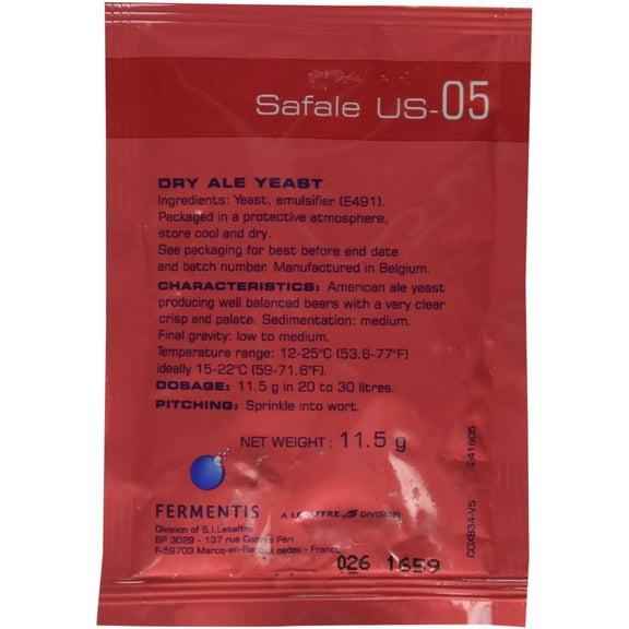 Safale US-05 Dry Yeast - 11.5 g