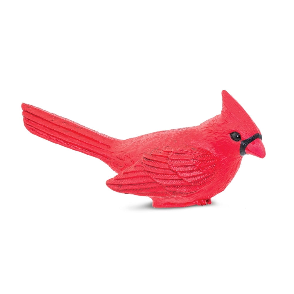 Red and Black PVC Cardinal Bird Figurine Toy
