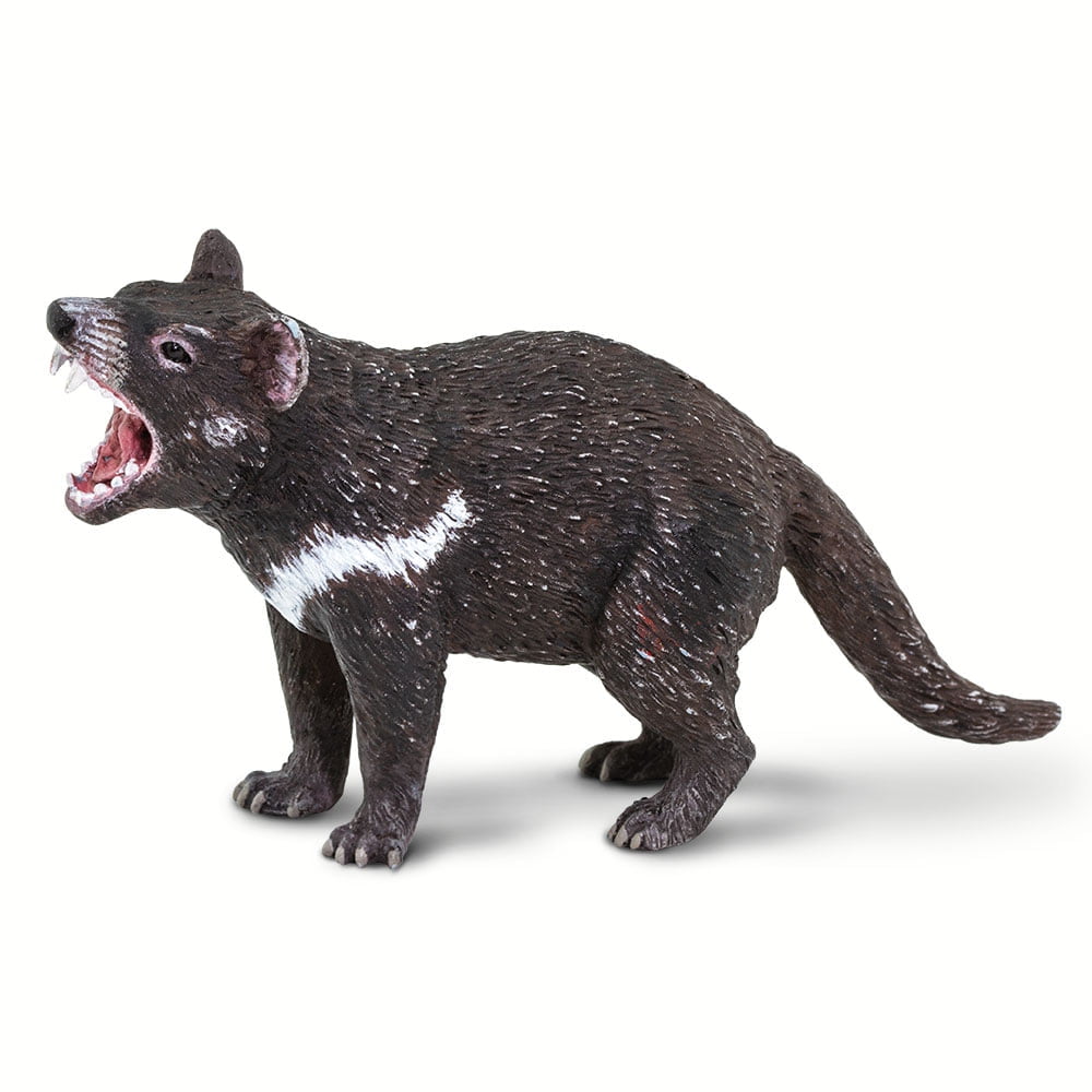 Hand-Painted Black and White Tasmanian Devil Toy Figurine
